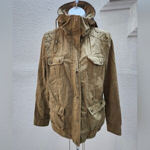 Women's Tan Hooded Jacket S/M